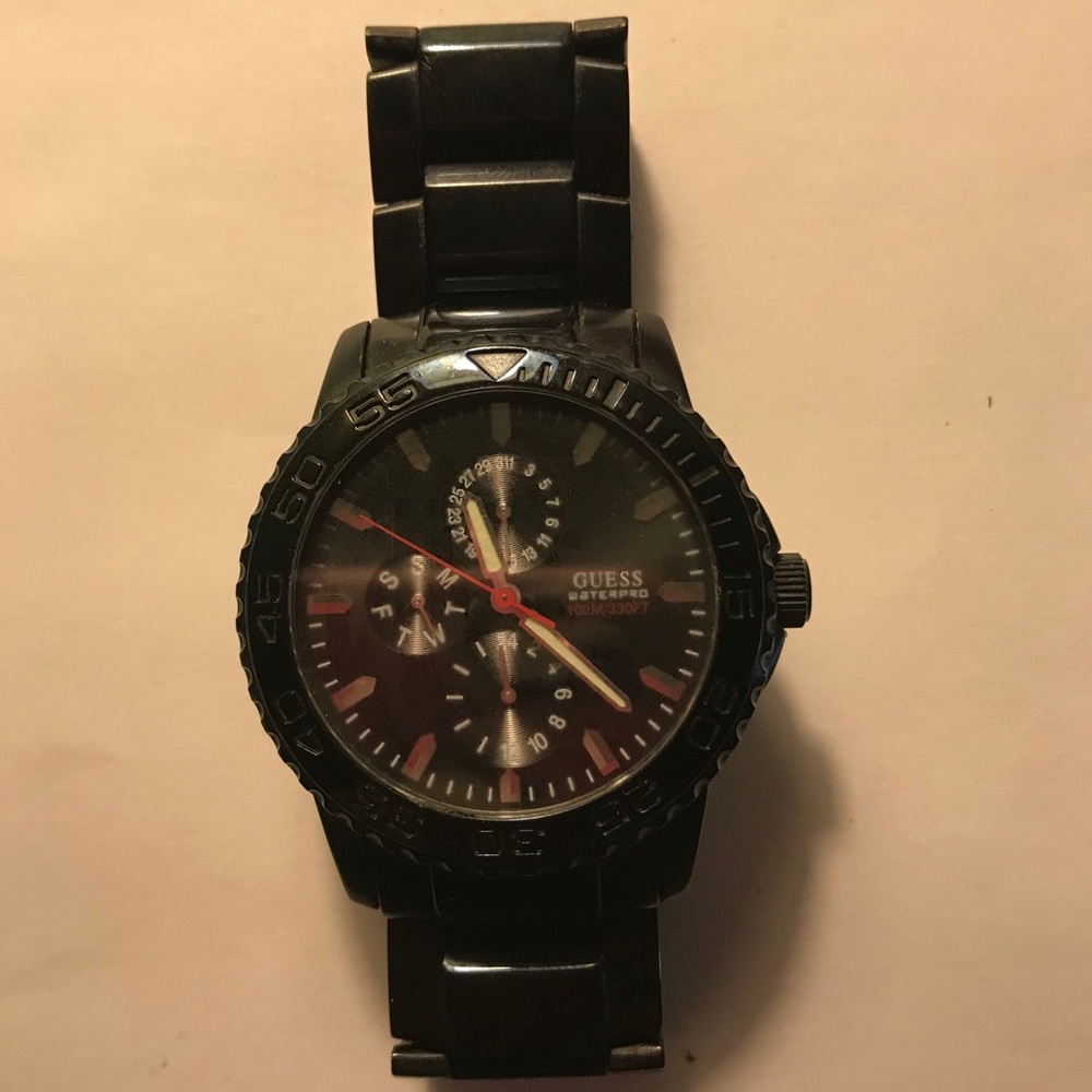 Guess Waterpro Black Stainless Steel Men’s Watch